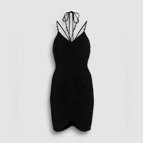 A.L.C NWT Anya Embellished Ruched Stretch-jersey
Mini Dress Black Size Small - Picture 5 of 12